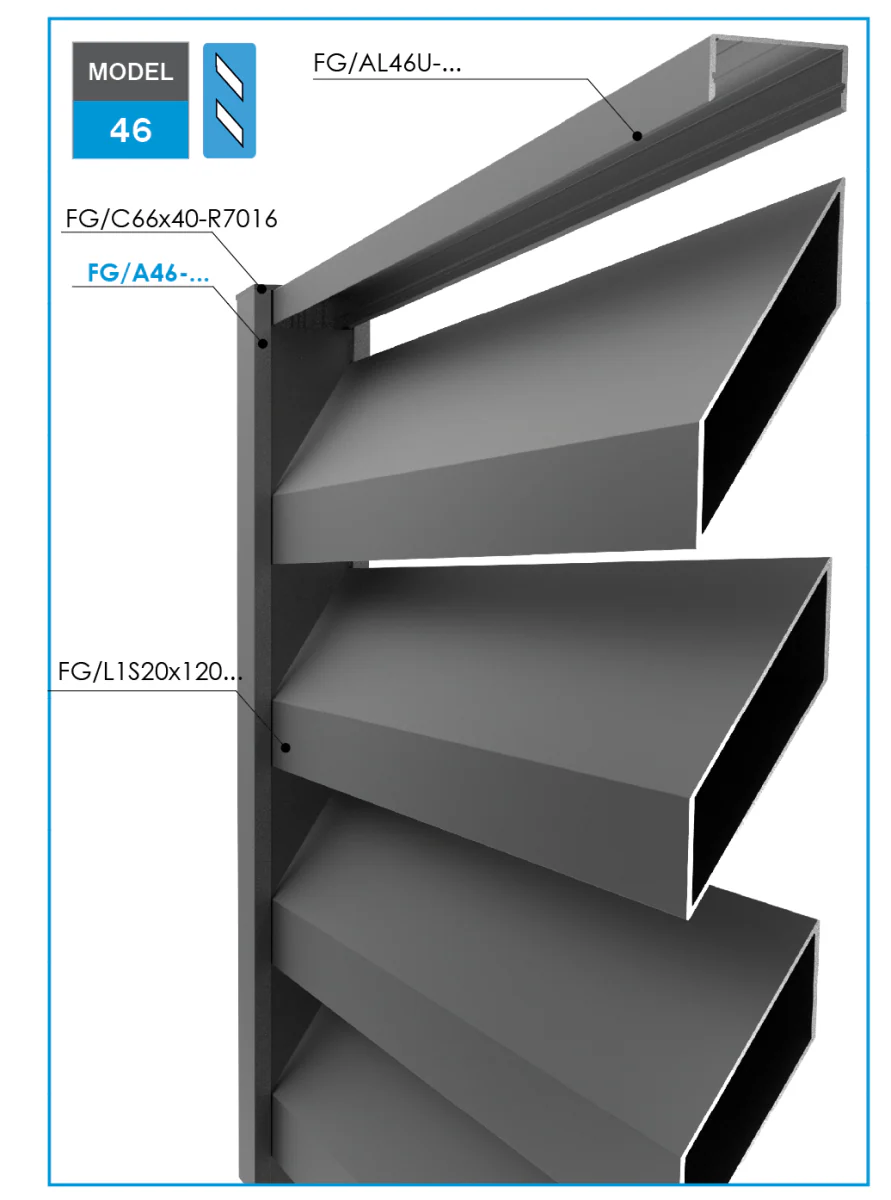 Aluminiowy adapter U 50x20-6000mm R7016 - Image 2