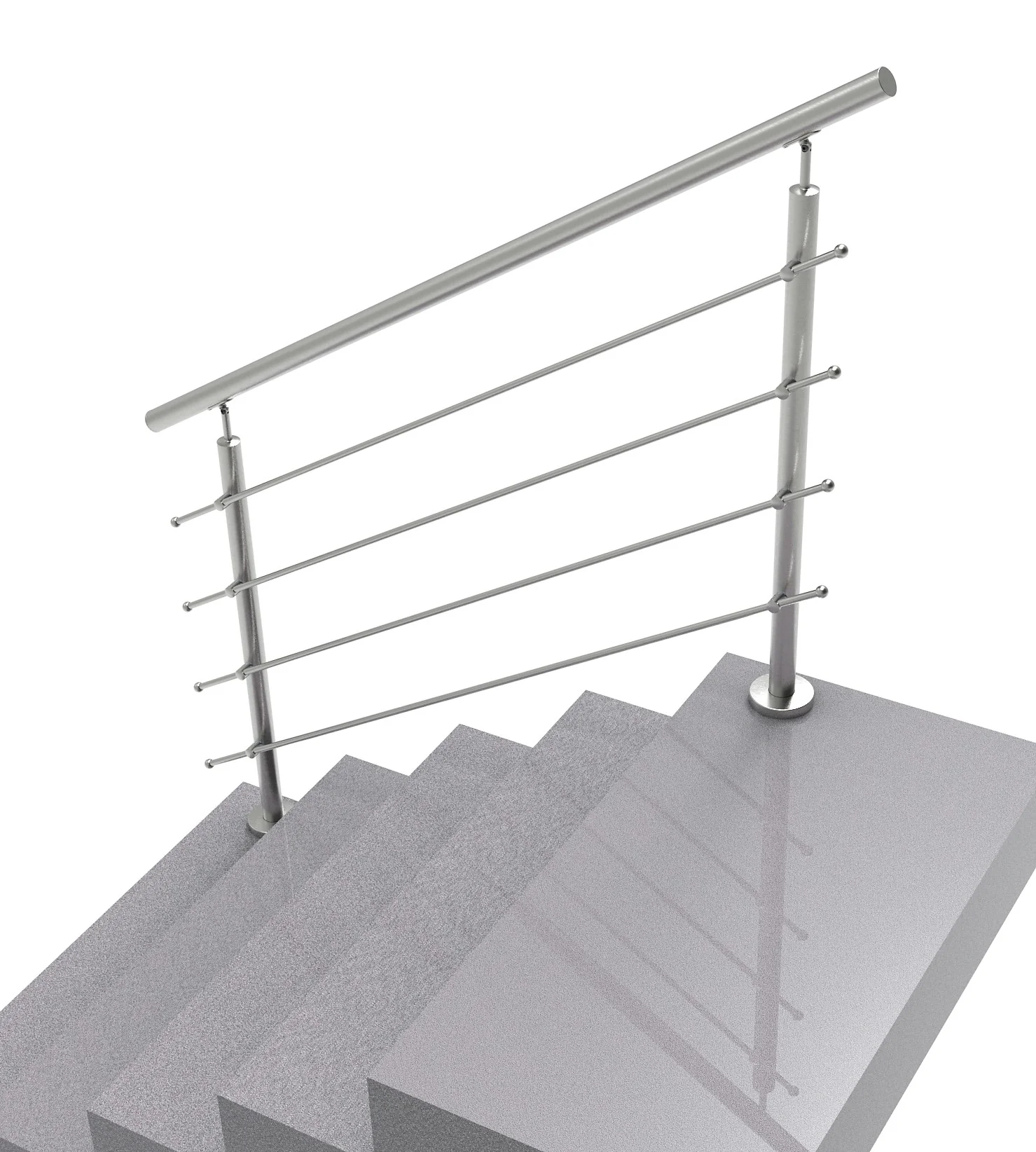 Balustrada nierdzewna AISI304, D42,4/4xd12/H900/L1