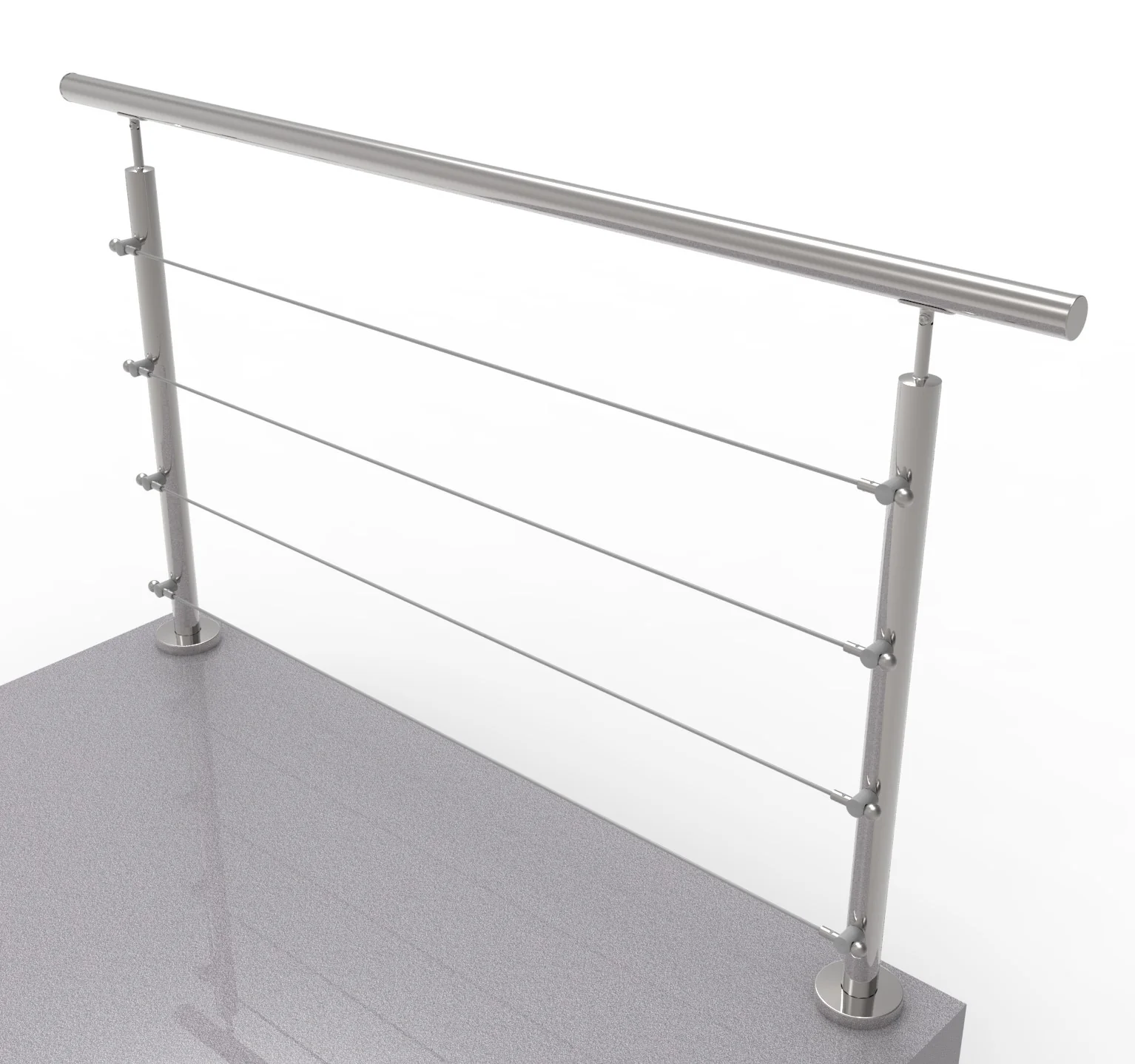 Balustrada nierdzewna AISI304, D42,4/4xd5/H900/L15