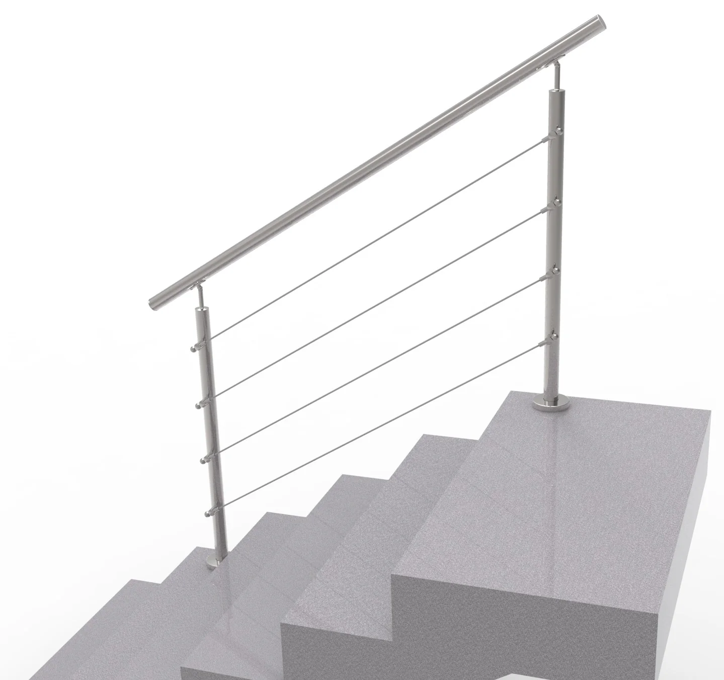 Balustrada nierdzewna AISI304, D42,4/4xd5/H900/L15