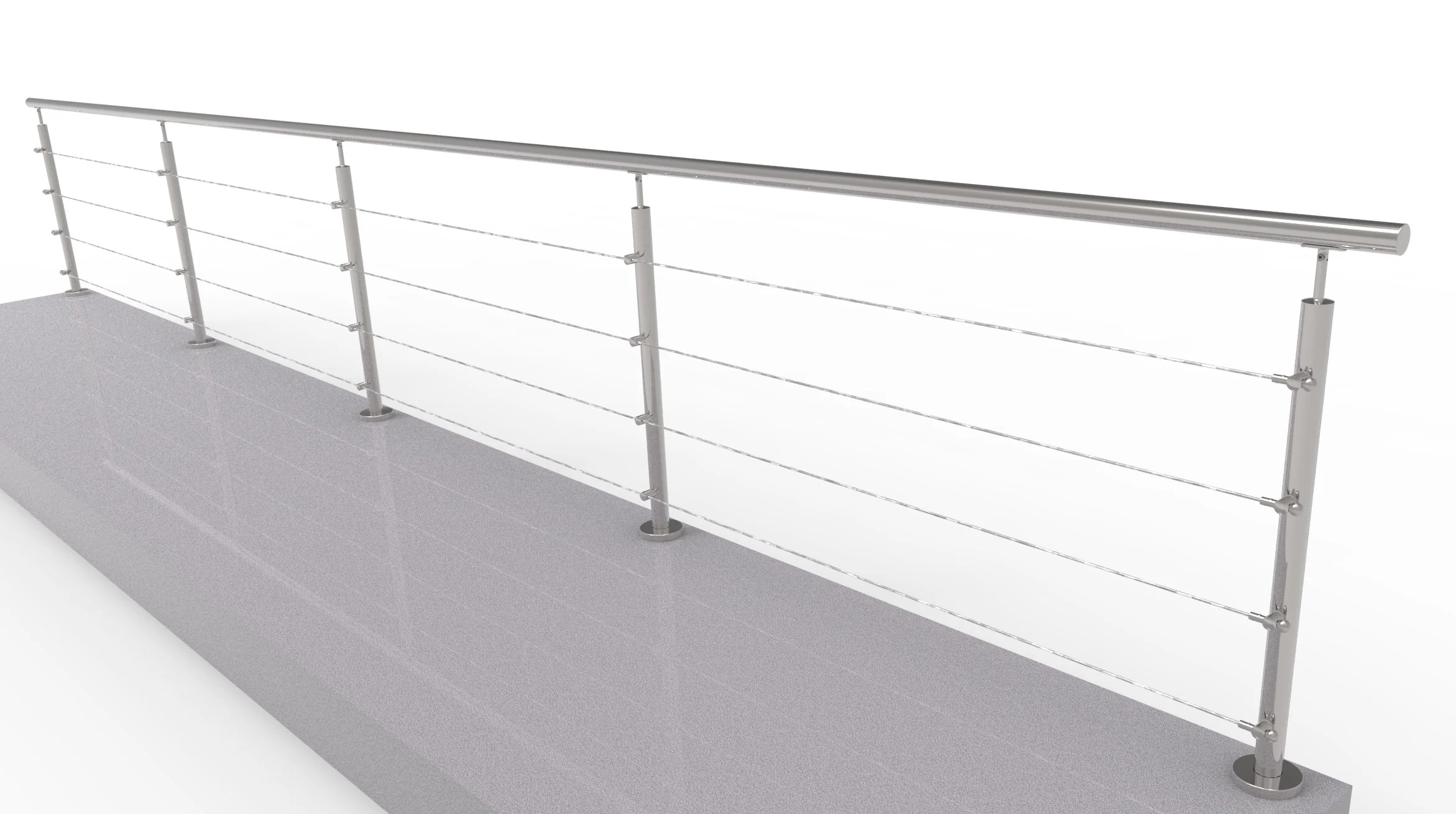 Balustrada nierdzewna AISI304, D42,4/4xd5/H900/L60