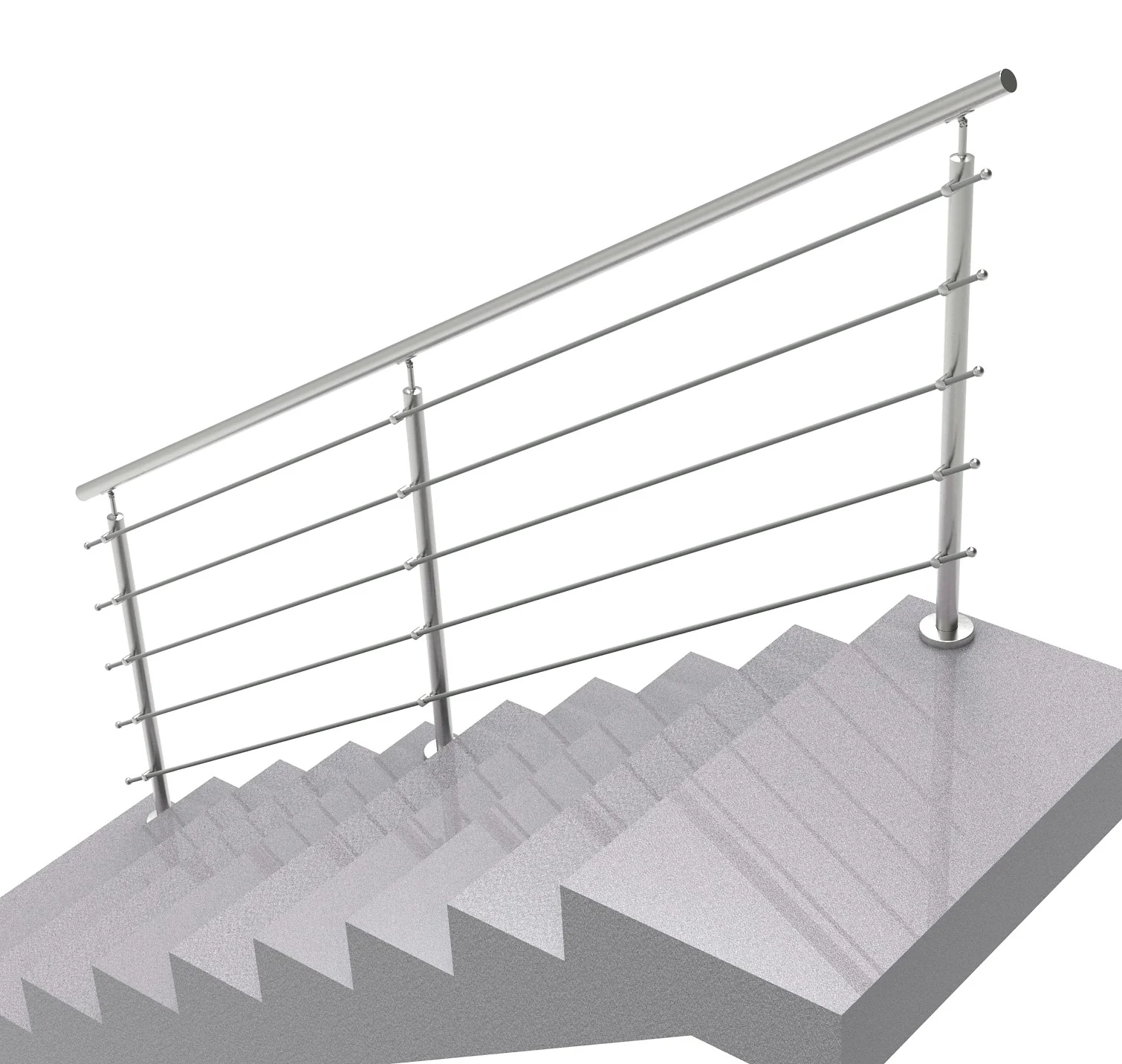 Balustrada nierdzewna AISI304, D42,4/5xd12/H1000/L