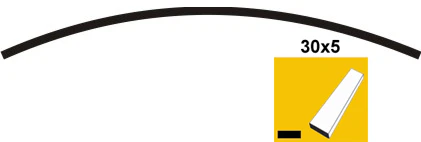 Łuk obły 30x5, P200, L2450mm