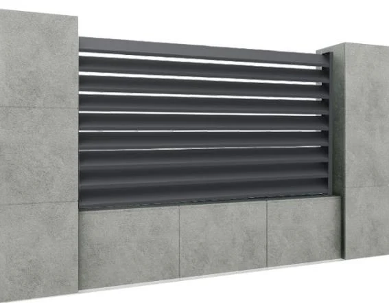 Ogrodzenie aluminiowe z lamelą 20x105, 1,5x2m