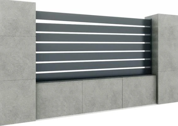 Ogrodzenie aluminiowe z listwą 20x120, 1,2x2,5m