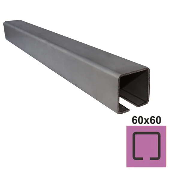 Profil do bramy przesuwnej INOX, 58x58x3mm, L3m - Image 2