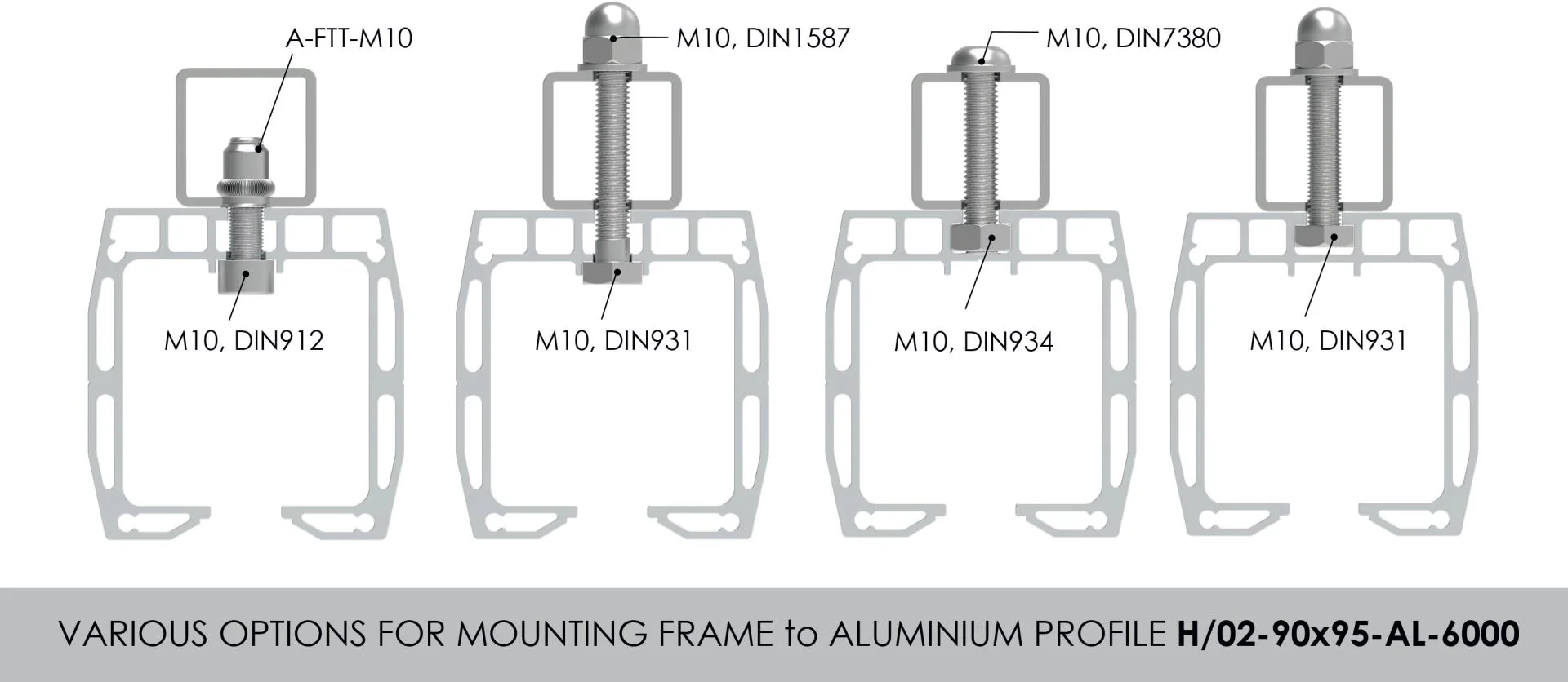 Prowadzenie dolne profilu AL 90x95mm - Image 3