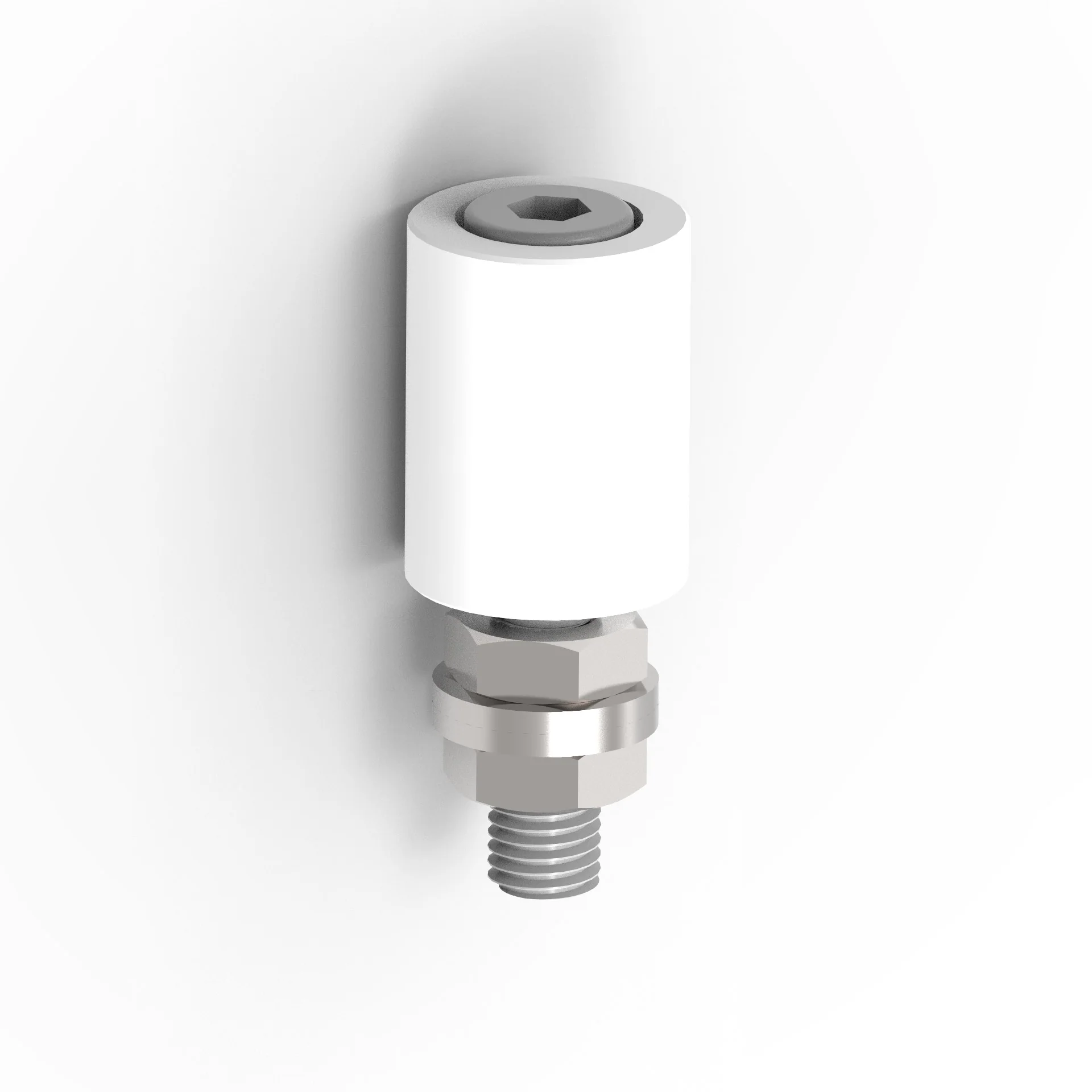 Rolka prowadząca nylonowa, INOX, D32mm, white