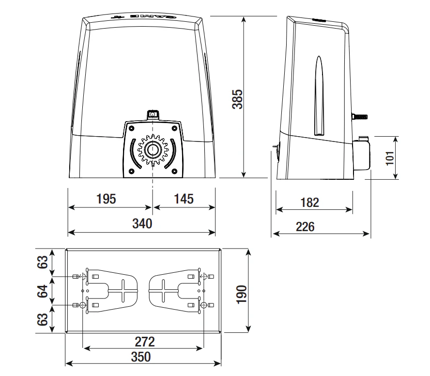 Silownik CAME set, max 800kg - Image 2